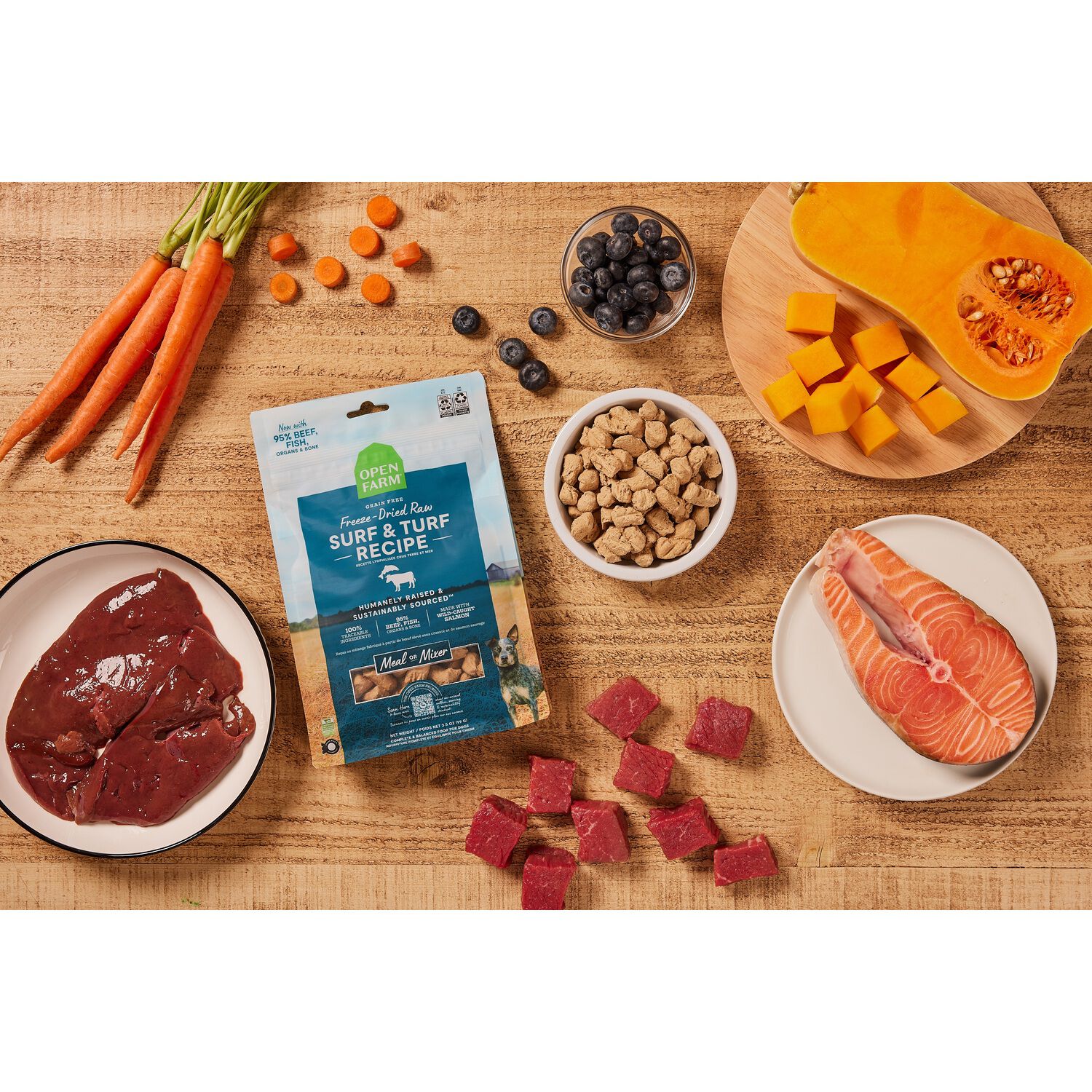 Open Farm Freeze Dried Raw Surf &Turf Recipe Dog Food & Food Topper, 13.5Oz