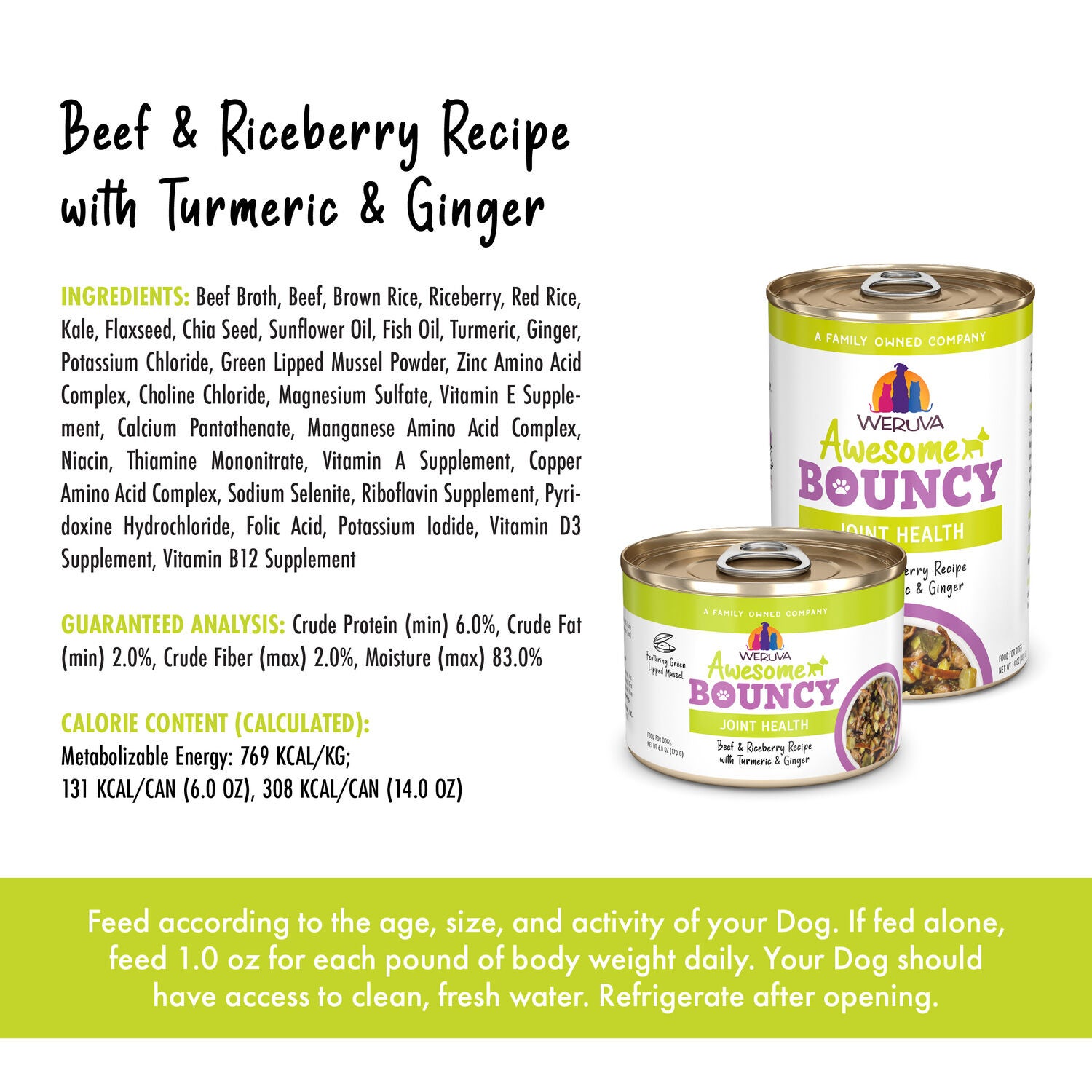 Weruva Awesome Bouncy Beef And Riceberry Recipe With Turmeric And Ginger Wet Dog Food
