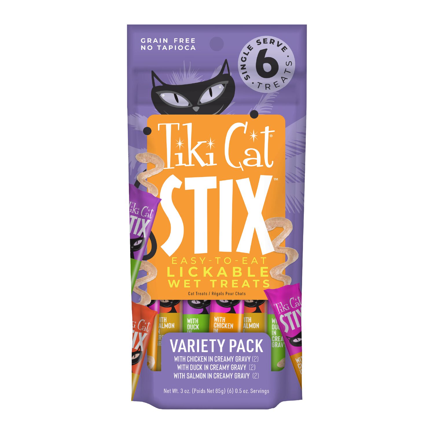 Tiki Cat Stix Grain-Free Lickable Cat Treats, Variety Pack, 12 Pack
