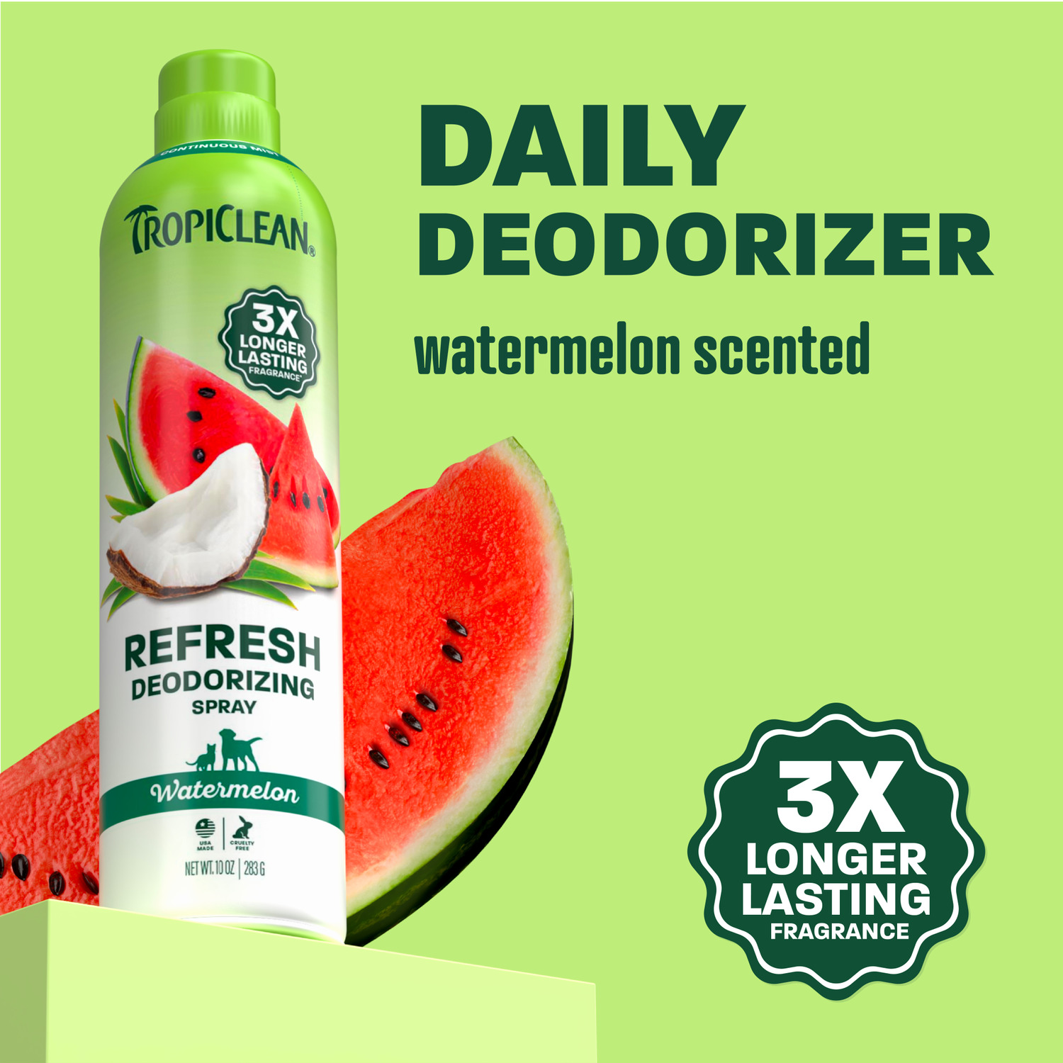 Tropiclean Watermelon Dog & Cat Deodorizing Mist Spray, 10-Oz