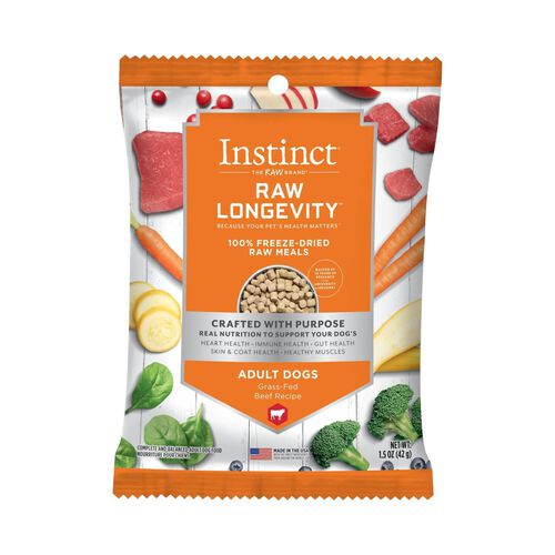 Instinct® Raw Longevity™ 100% Freeze Dried Raw Meals Grass Fed Beef Recipe For Dogs