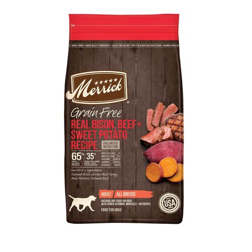 Merrick Grain Free Real Bison, Beef + Sweet Potato Recipe Dog Food