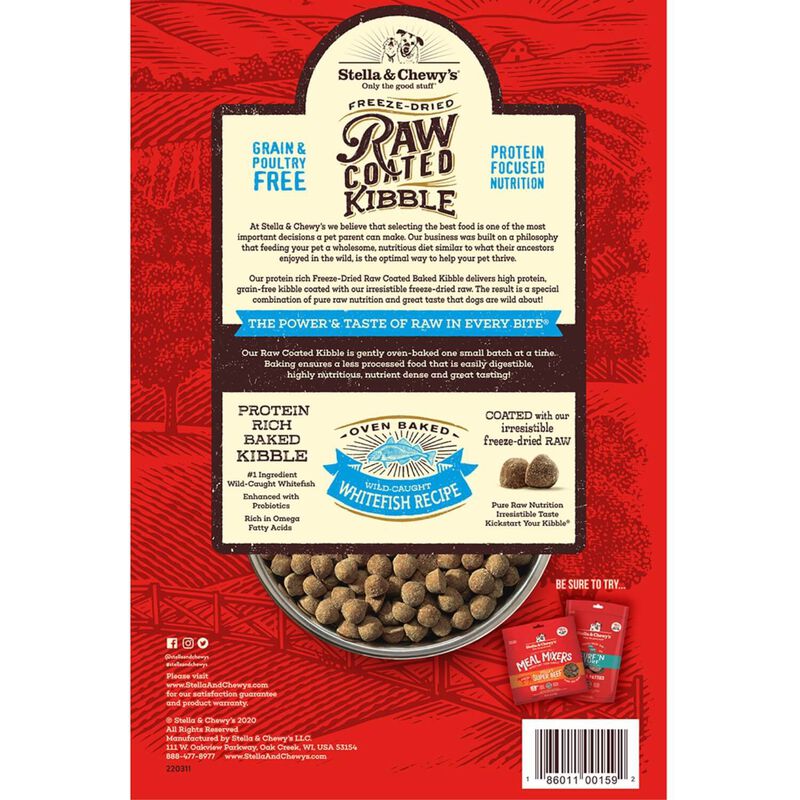 Stella & Chewy'S Raw Coated Baked Kibble Wild Caught Whitefish Recipe Dog Food image number 3