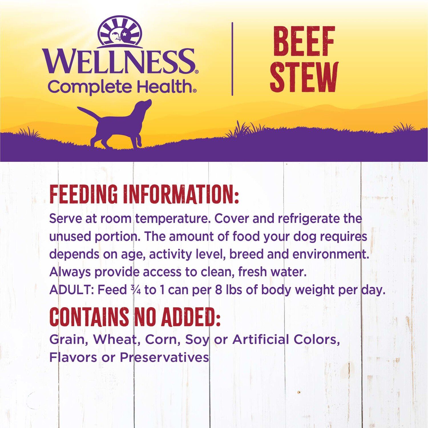 Wellness Complete Health Grain Free Canned Wet Dog Food, Beef Stew, 12.5-Ounce Can Pack Of 12