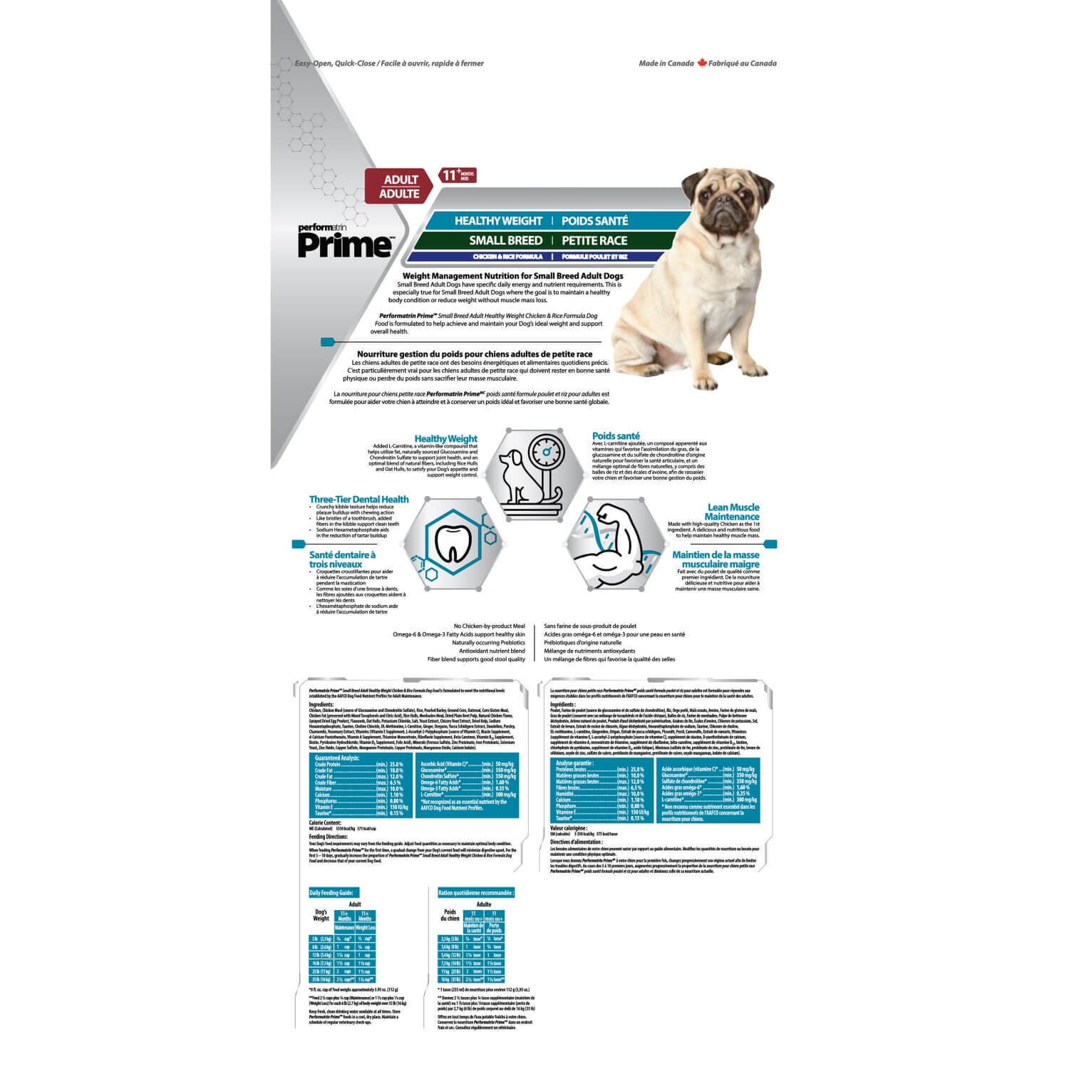 Performatrin Prime Healthy Weight Small Breed Formula Dry Dog Food, 4-Lb Bag