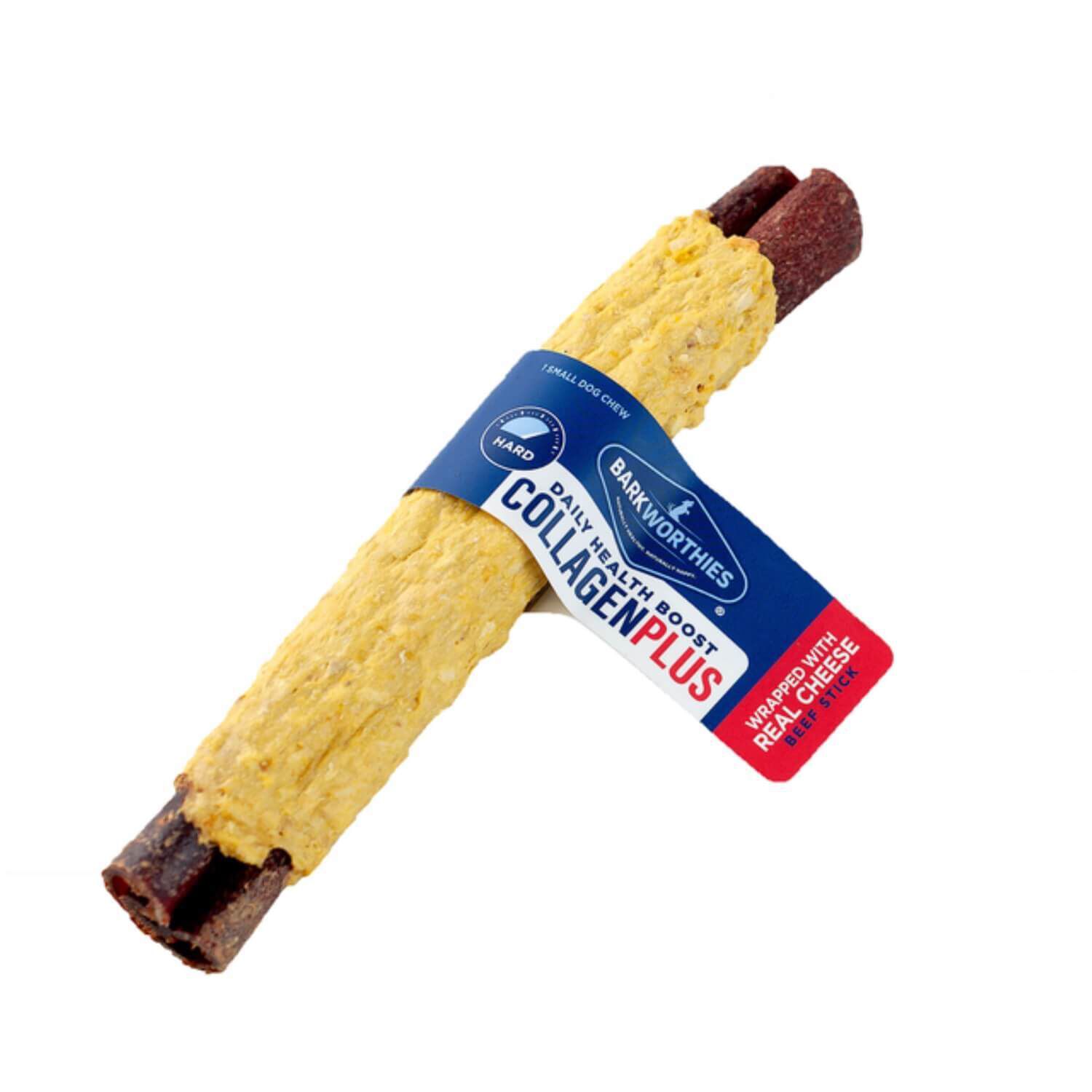 Barkworthies Collagen Stick Wrapped With Cheese Rawhide Alternative Dog Treat, 12"