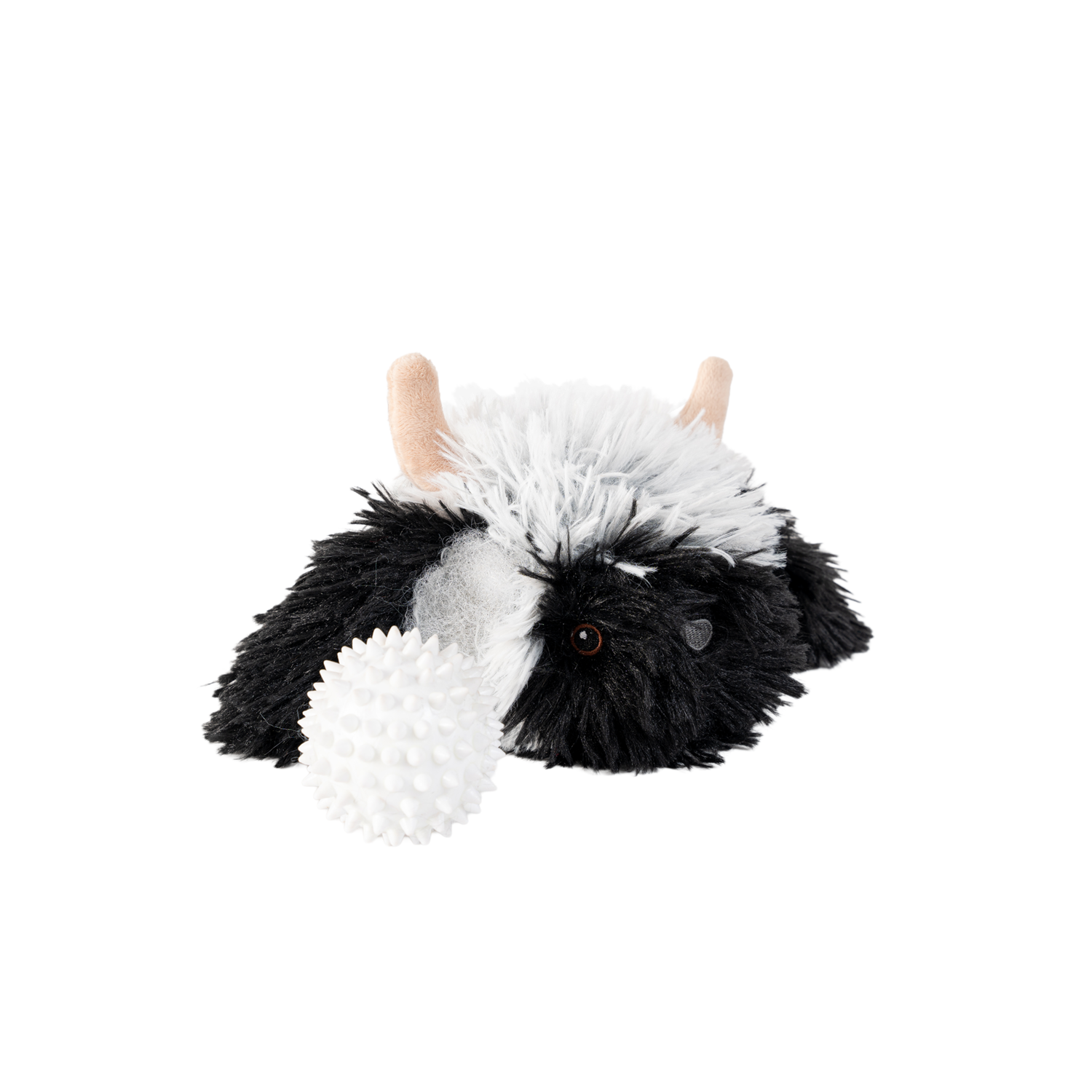 Tall Tails Highland Sheep 2-In-1 Fetch Squeaky Plush Ball Dog Toy, 4-Inch