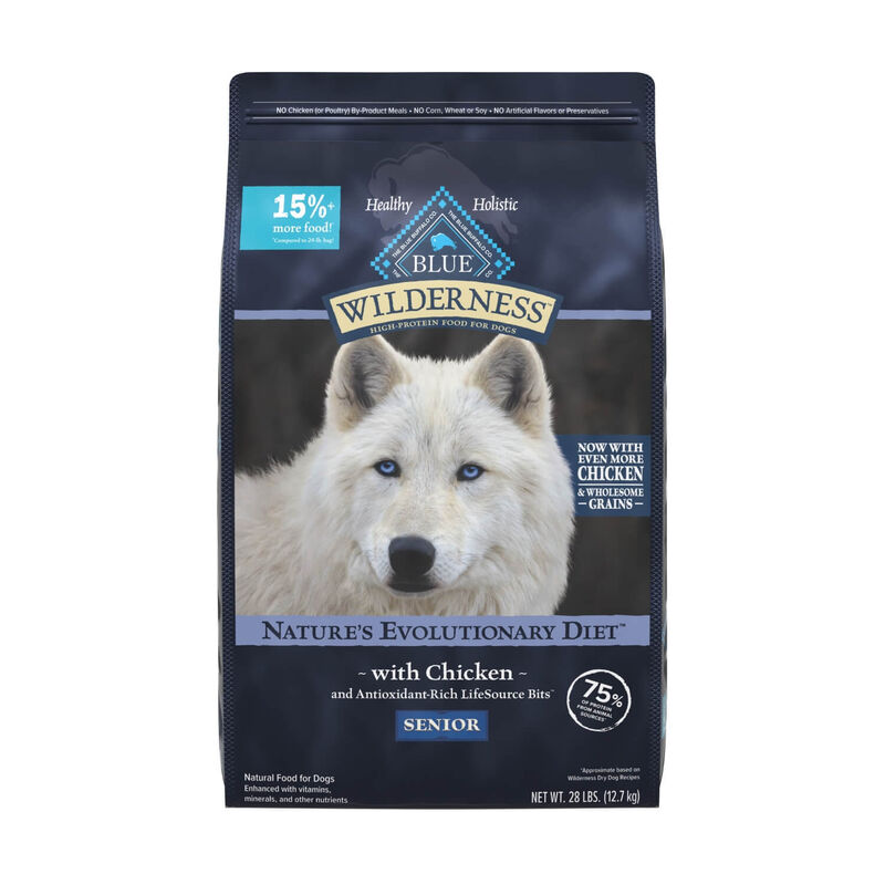 Blue Buffalo Wilderness High Protein Natural Senior Dry Dog Food Plus Wholesome Grains, Chicken
