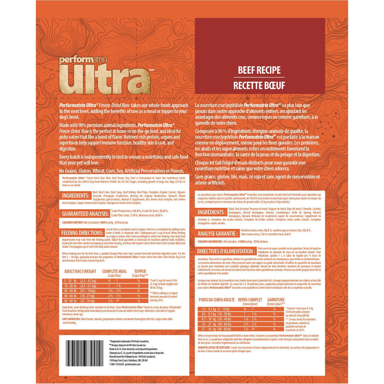 Performatrin Ultra Freeze-Dried Raw Bites Beef Recipe Dog Food, 25Oz
