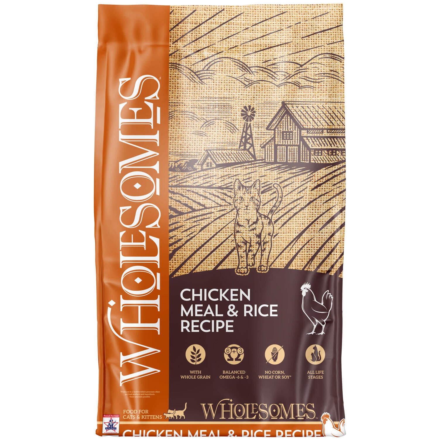Wholesomes Chicken Meal & Rice Dry Cat Food, 15-Lb