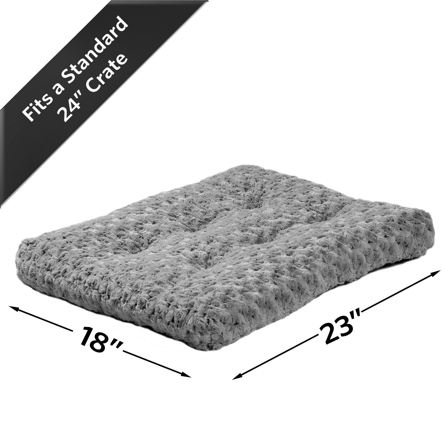 Midwest Quiet Time Ombre Gray Swirl Fur Dog Bed, 48"
