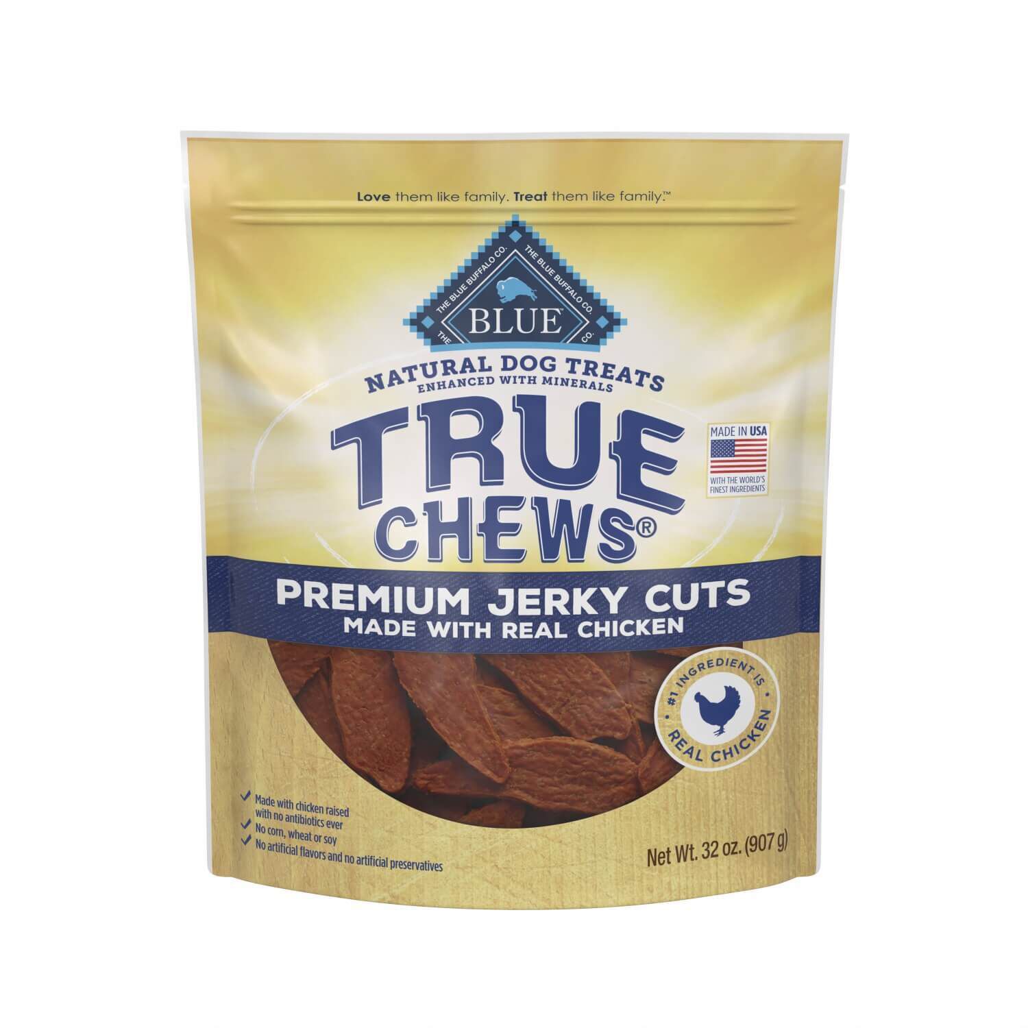 Blue Buffalo True Chews Premium Jerky Cuts Natural Dog Treats, Chicken