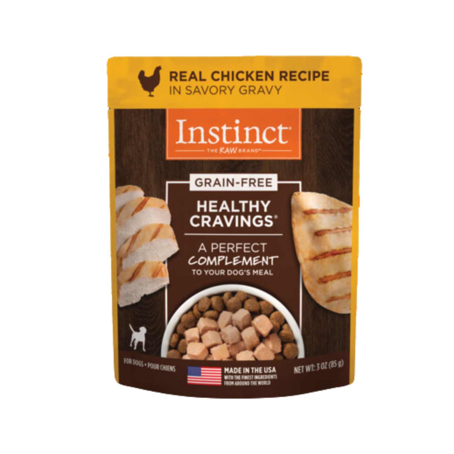Instinct Healthy Cravings Grain-Free Chicken In Gravy Wet Dog Food Topper, 3-Oz