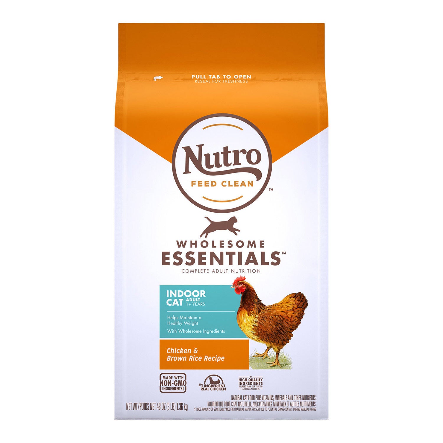 Indoor Adult Chicken Whole Brown Rice Recipe Cat Food 5lb Pet
