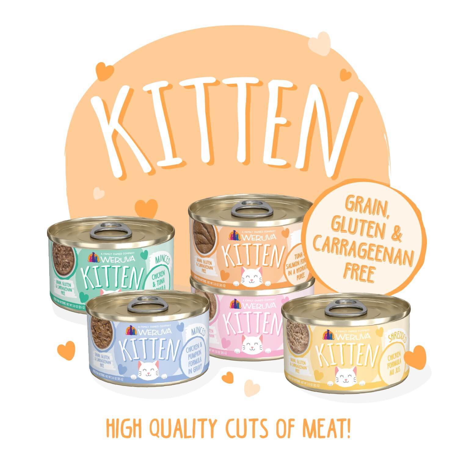 Weruva Kitten Grain Free Tuna & Salmon Formula In Hydrating Puree Wet Cat Food, 3-Oz Can