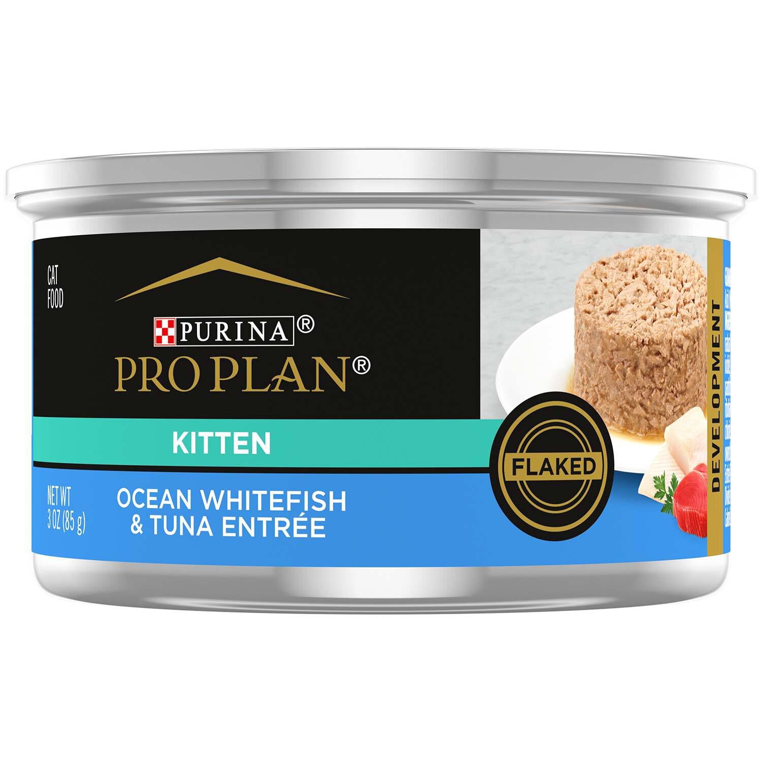 Purina Pro Plan Wet Kitten Food, Flaked Ocean Whitefish And Tuna Entree - 3-Oz Can