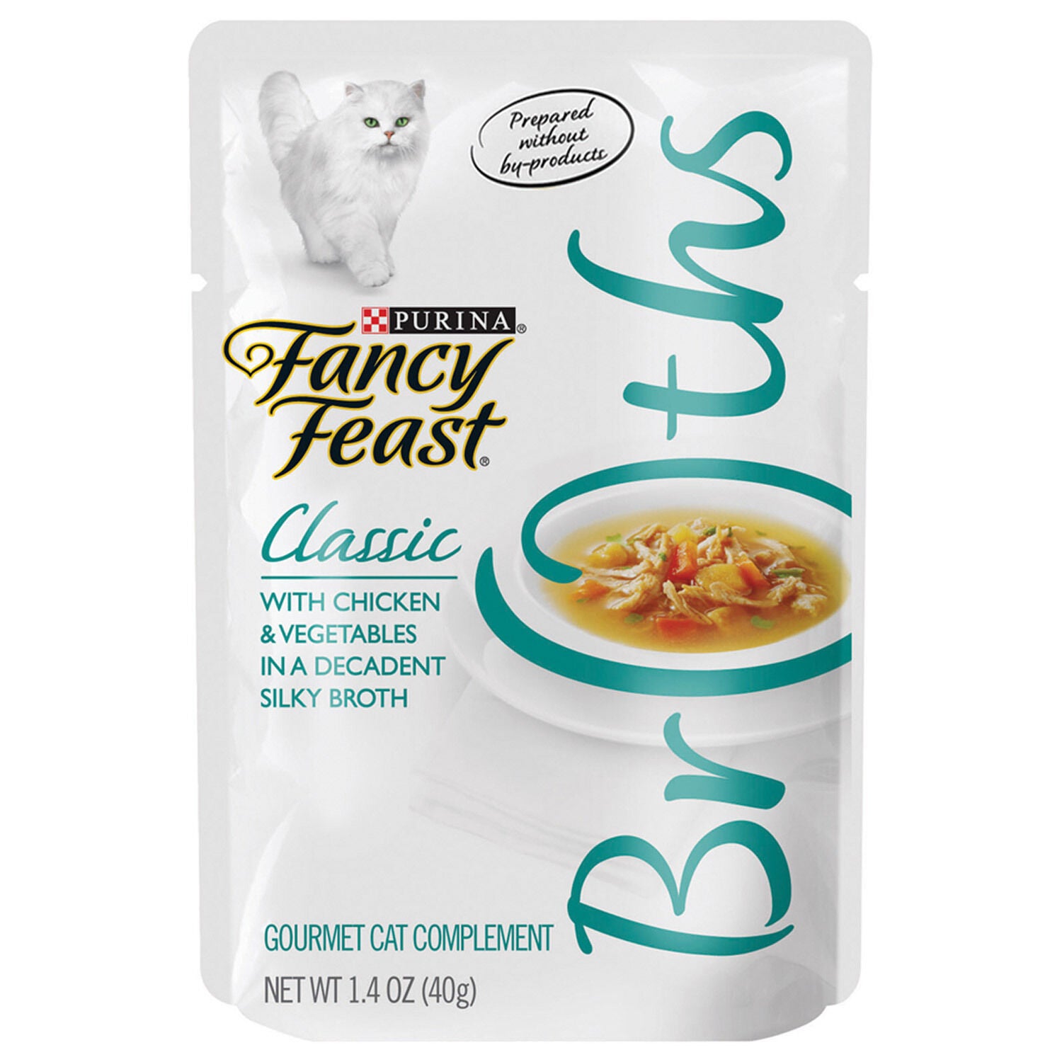 Fancy Feast Broths Chick & Vegetables Lickable Wet Cat Food Topper
