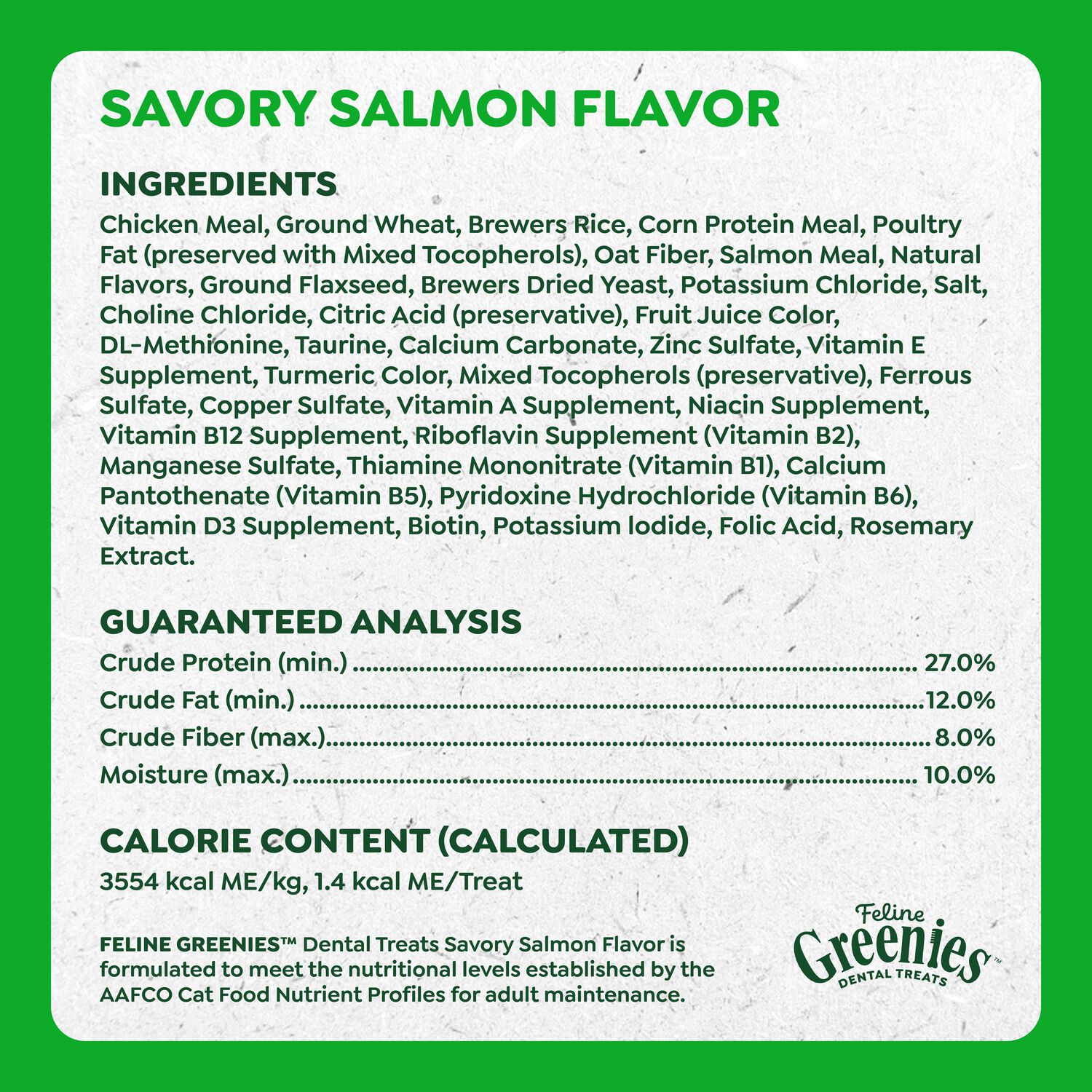 Greenies Feline Natural Crunchy Adult Cat Dental Treats, Savory Salmon, 4.6-Oz Bag