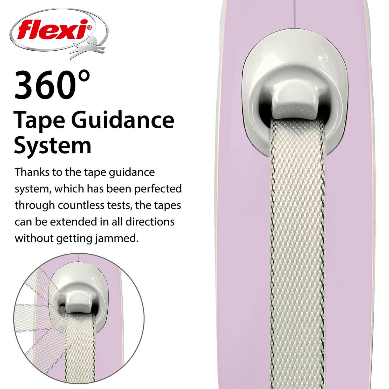 Flexi Comfort Tape Retractable Dog Leash, Pink, 10'
