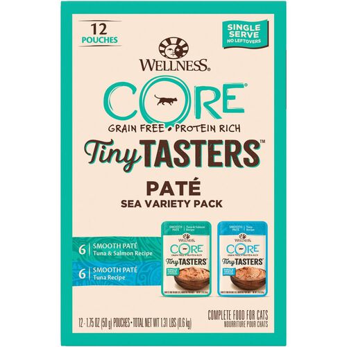 10% Off Wellness Tiny Tasters Variety pack Cat Food | 1.75 oz. pouches 12 pack