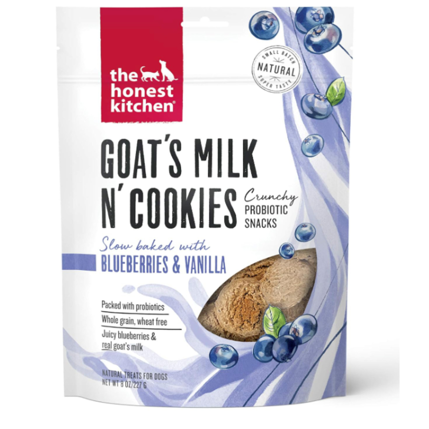 The Honest Kitchen Goat's Milk N' Cookies Slow Baked with Blueberries & Vanilla Dog Treats The Honest Kitchen Goat's Milk N' Cookies Slow Baked with Blueberries & Vanilla Dog Treats