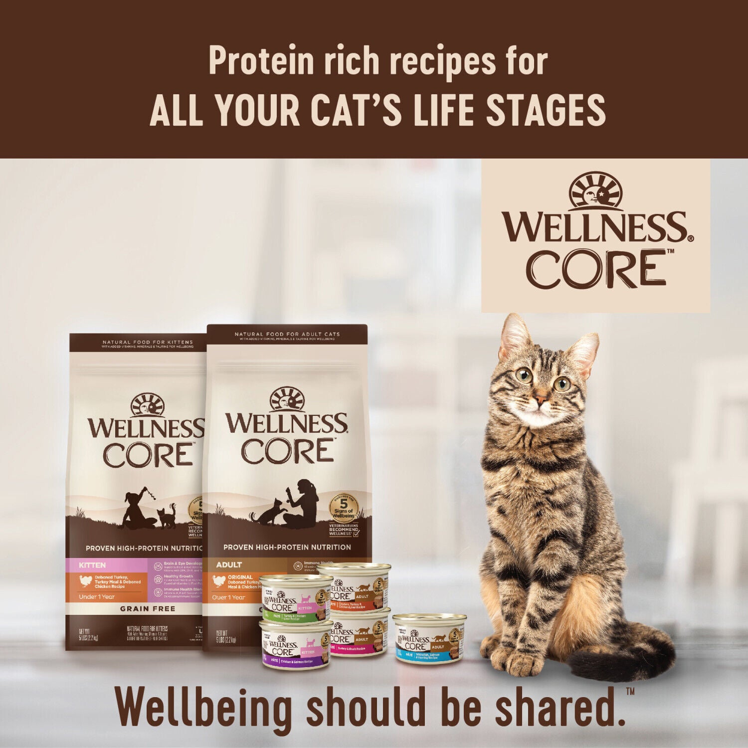 Wellness Core Signature Selects Shredded Adult Wet Cat Food Grain-Free Chicken & Beef Entree, Natural, Protein-Rich, 5.3 Ounce