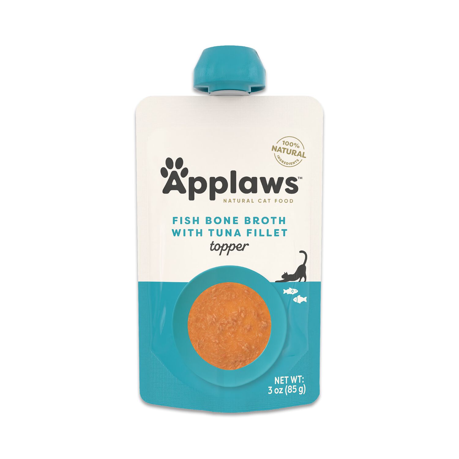 Applaws&trade; Natural Wet Cat, Food Fish Bone Broth With Tuna Fillet Spout, 3-Oz