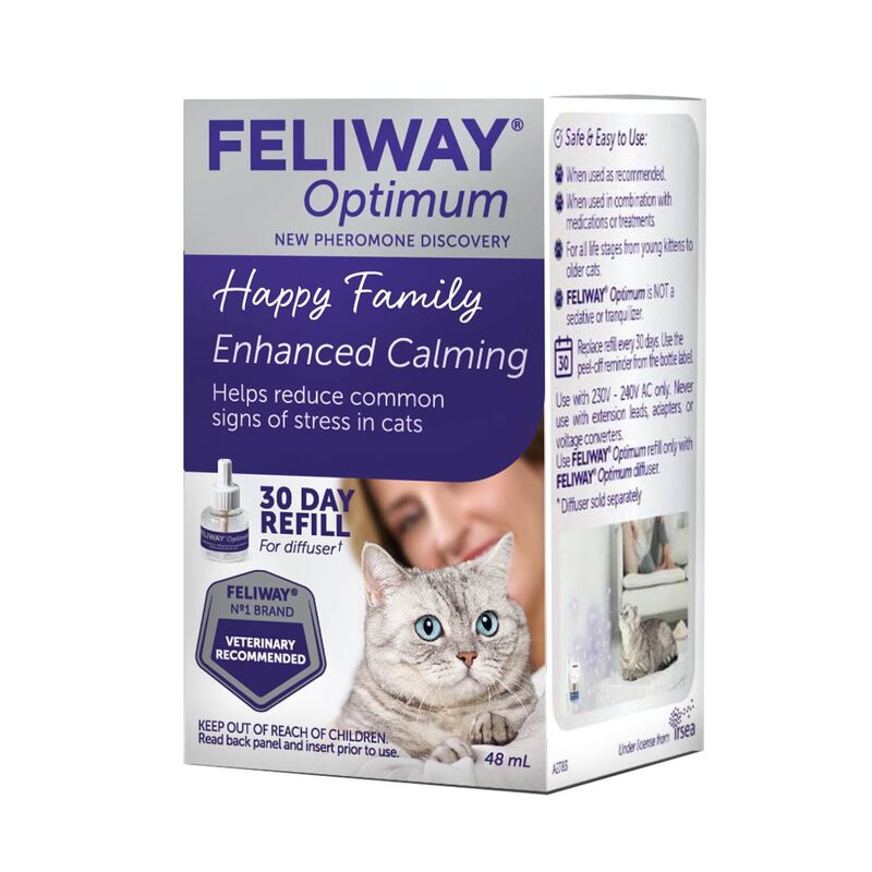 Feliway Optimum Cat, Enhanced Calming Pheromone Diffuser 30 Day Refill