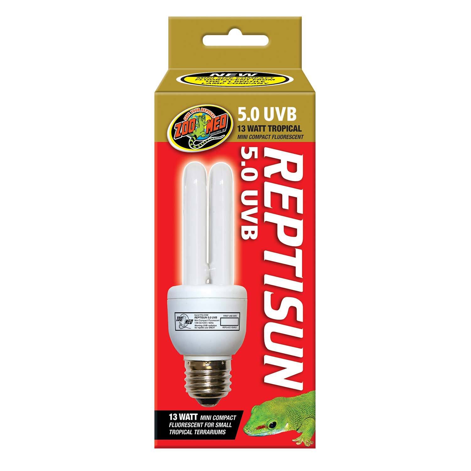 Zoo Med Reptisun 5.0 Uvb Mini Compact Fluorescent Bulb For Reptiles