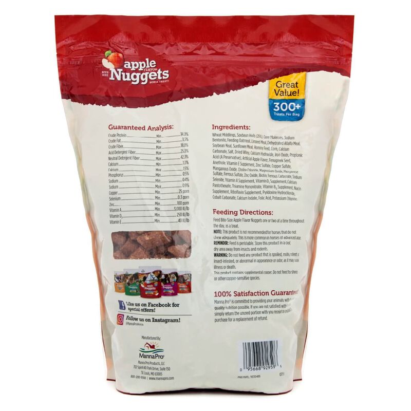 Manna Pro Bite Size Apple Flavor Nuggets For Horses