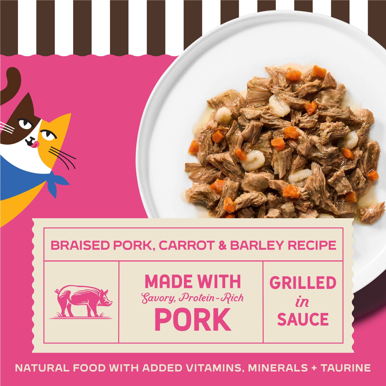 Merrick Purrfect Bistro Braised Pork, Carrot And Barley Recipe Grilled Wet Adult Cat Food In Gravy, 3 Oz. Can