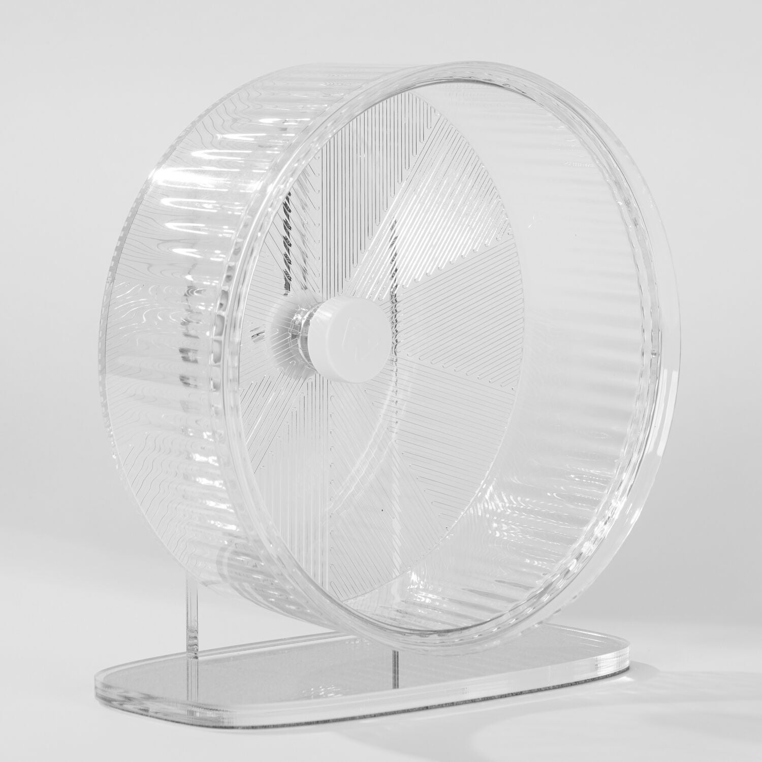 Mini & Moe Silent Crystal Hamster Running Wheel, 8.6", White/Clear