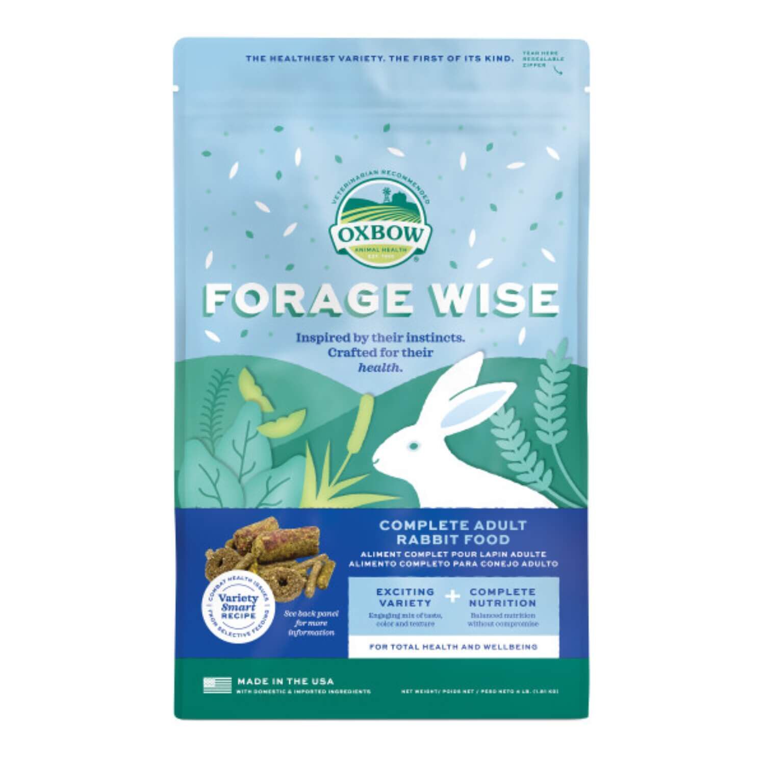 Oxbow Forage Wise Adult Rabbit Food - 4 Lb