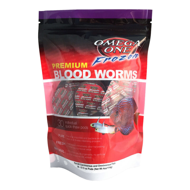 Frozen Bloodworms Pod Pouch 30 Ct 4 Oz Fish Food