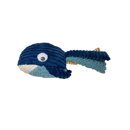By The Sea Crinkle Tail Whale Dog Toy
