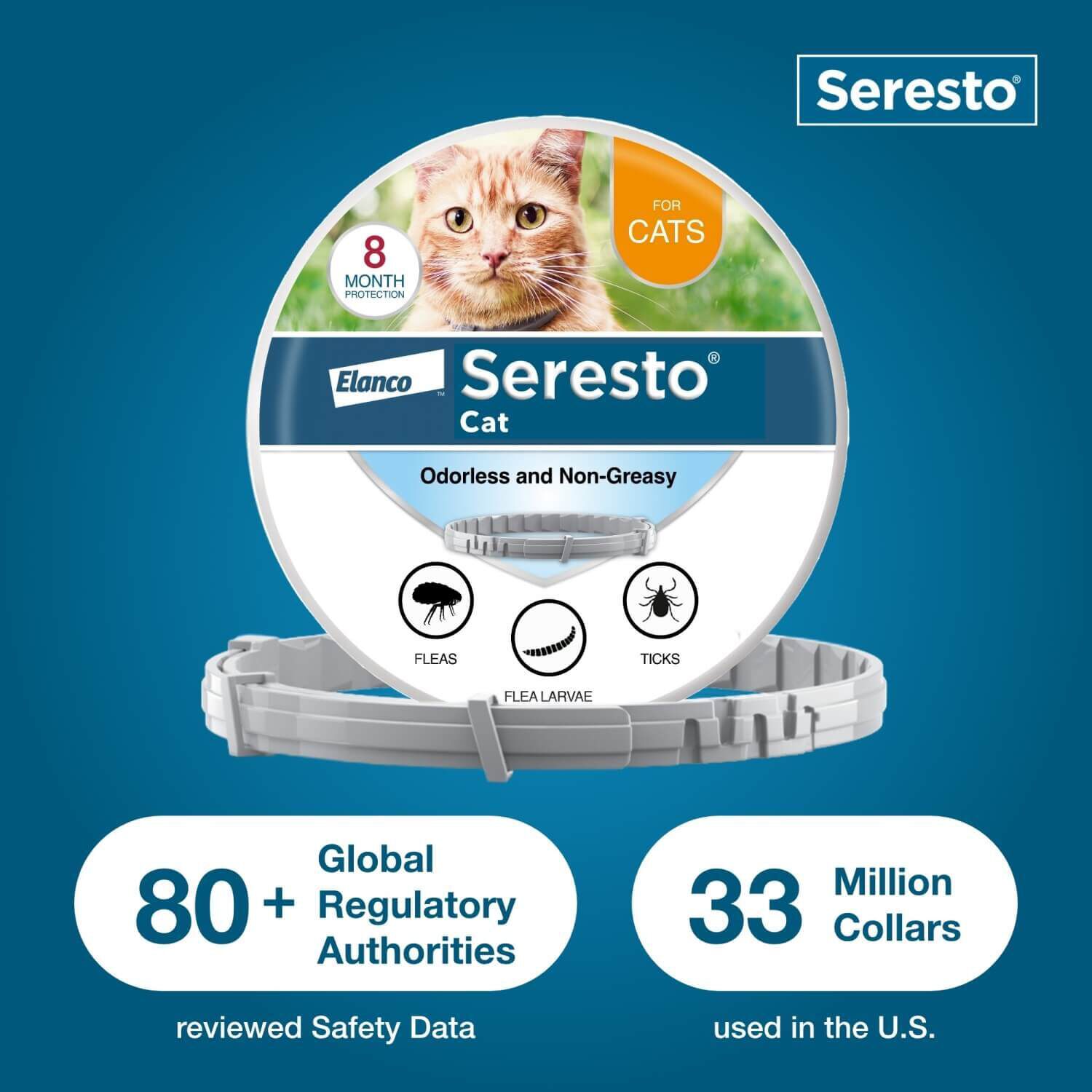 Seresto Flea & Tick Treatment & Prevention Collar For Cats, 8 Months Protection