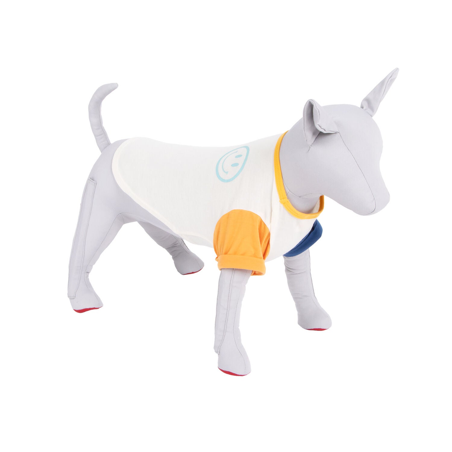 Bailey & Bella Tan Color Block Smiley Dog T-Shirt, Extra Large