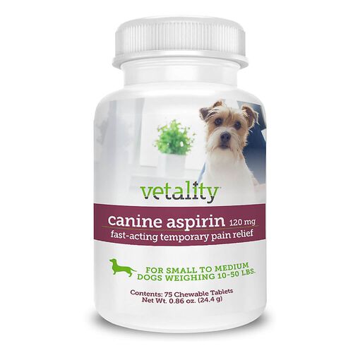 Canine Aspirin For Small Med Dogs 10 50 Lbs 120 Mg