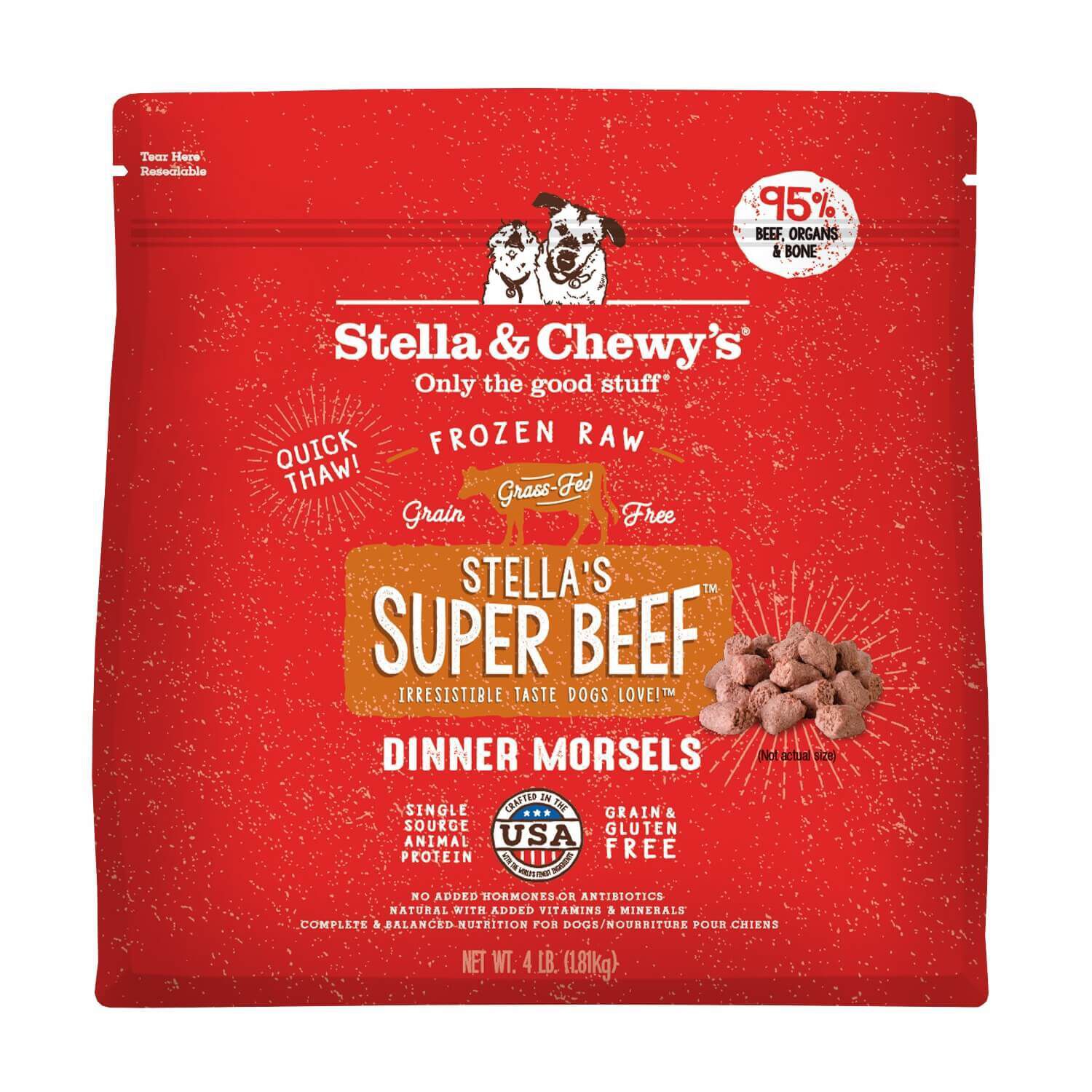 Stella's Super Beef Morsels Frozen Dog Food