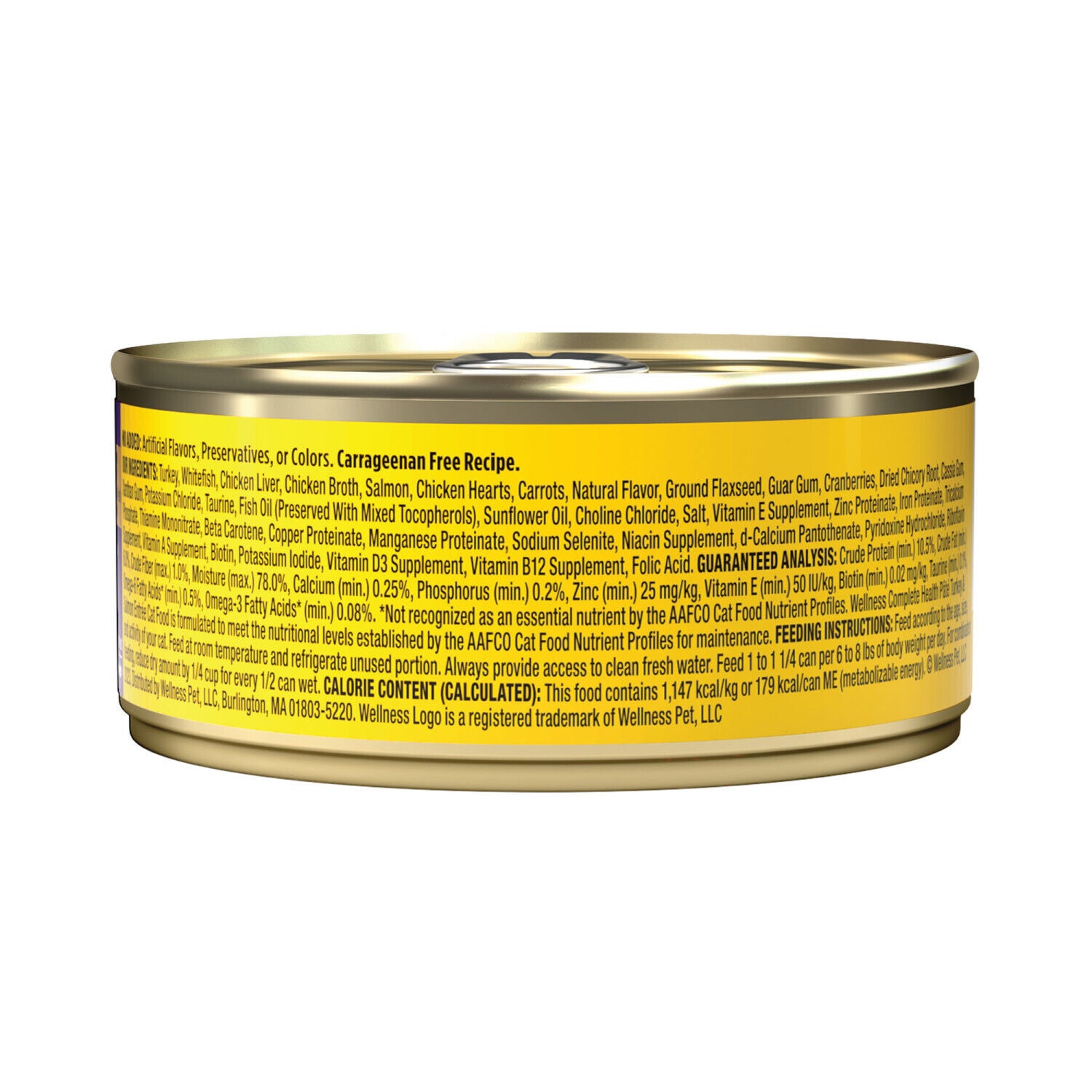 Wellness Complete Health Pate Adult Wet Cat Food, Natural, Protein-Rich, Grain Free, 3 Ounce, 24 Pack, Turkey & Salmon