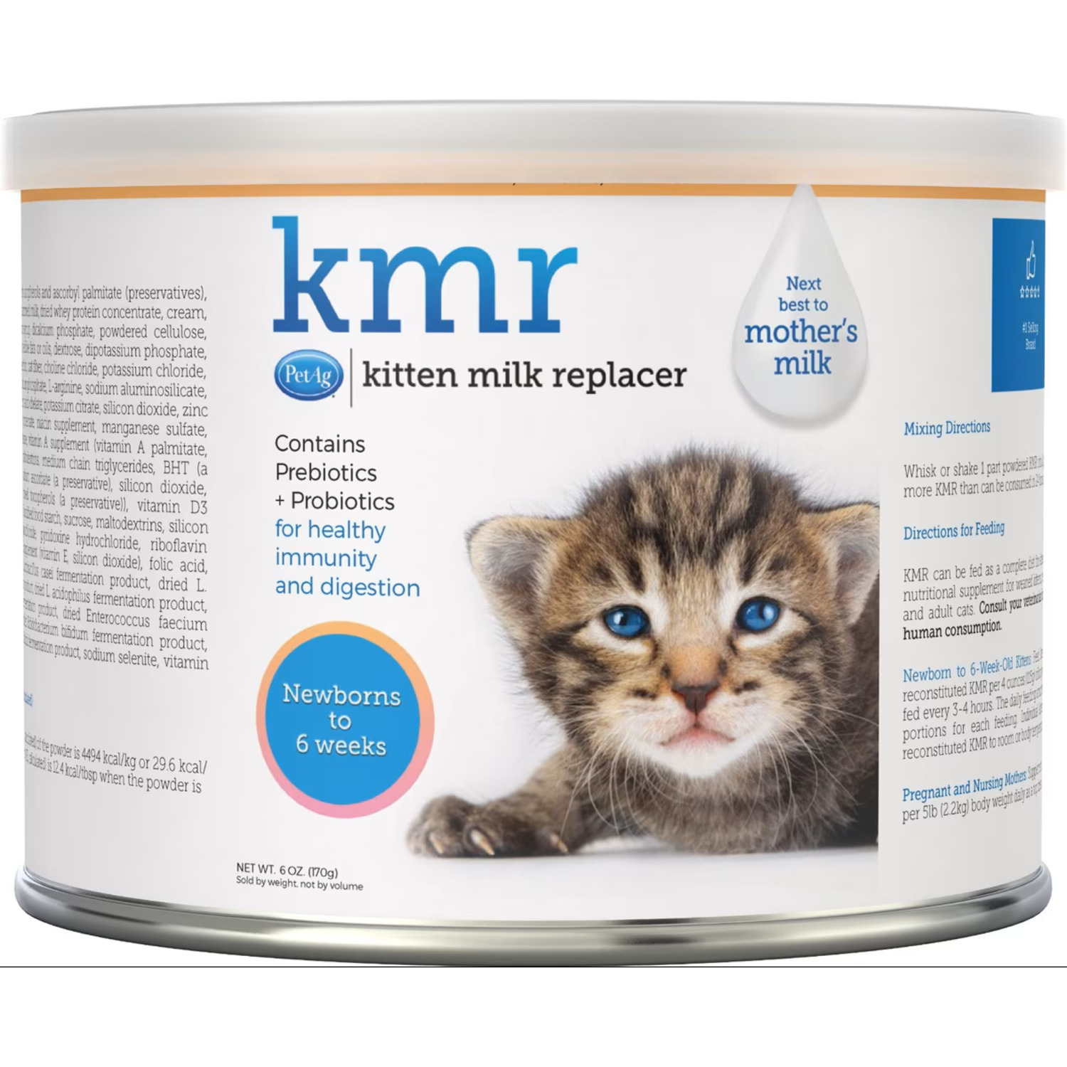 Petag Kmr Kitten Milk Replacer Powder For Kittens, 6-Oz Can