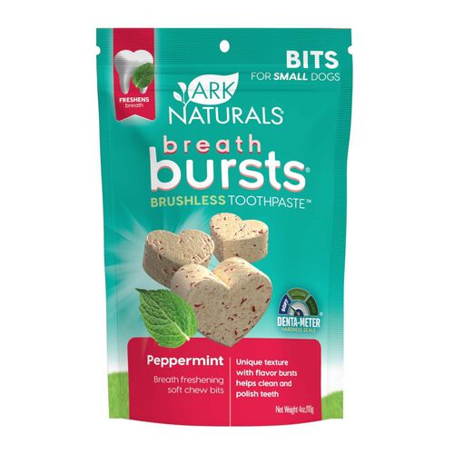 Ark Naturals Breath Bursts Brushless Toothpaste Soft Dog Treats, Peppermint