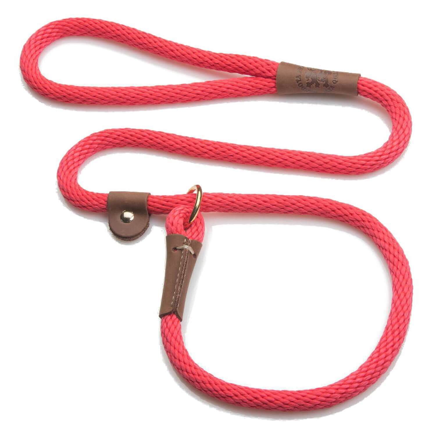 Mendota Pet Slip Dog Leash 1/2"X6' - Red