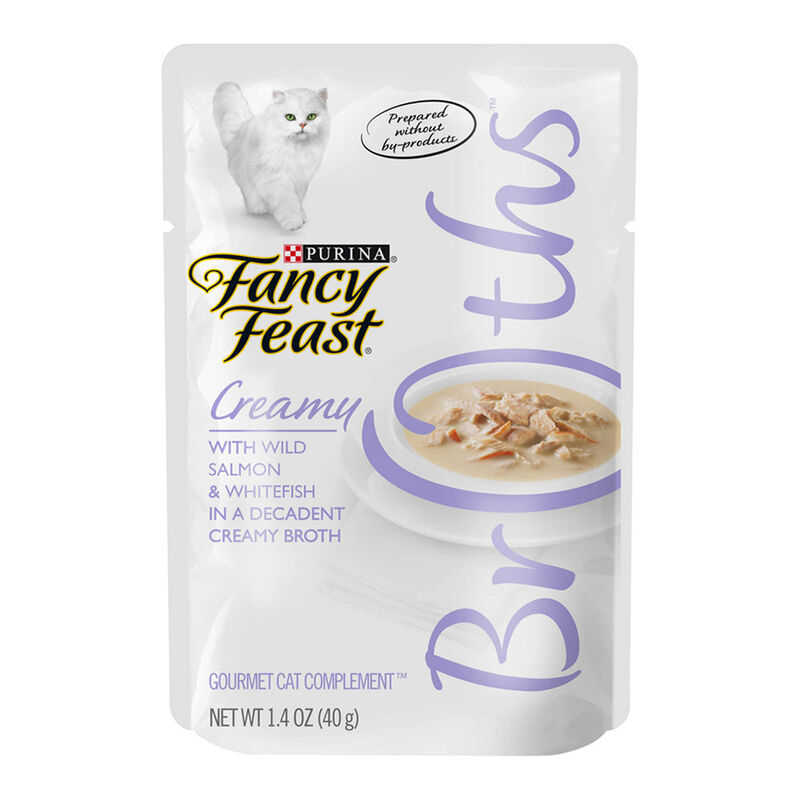 Fancy Feast Creamy Broths Salmon & Whitefish In A Decadent Creamy Broth Recipe Wet Cat Food Compliment