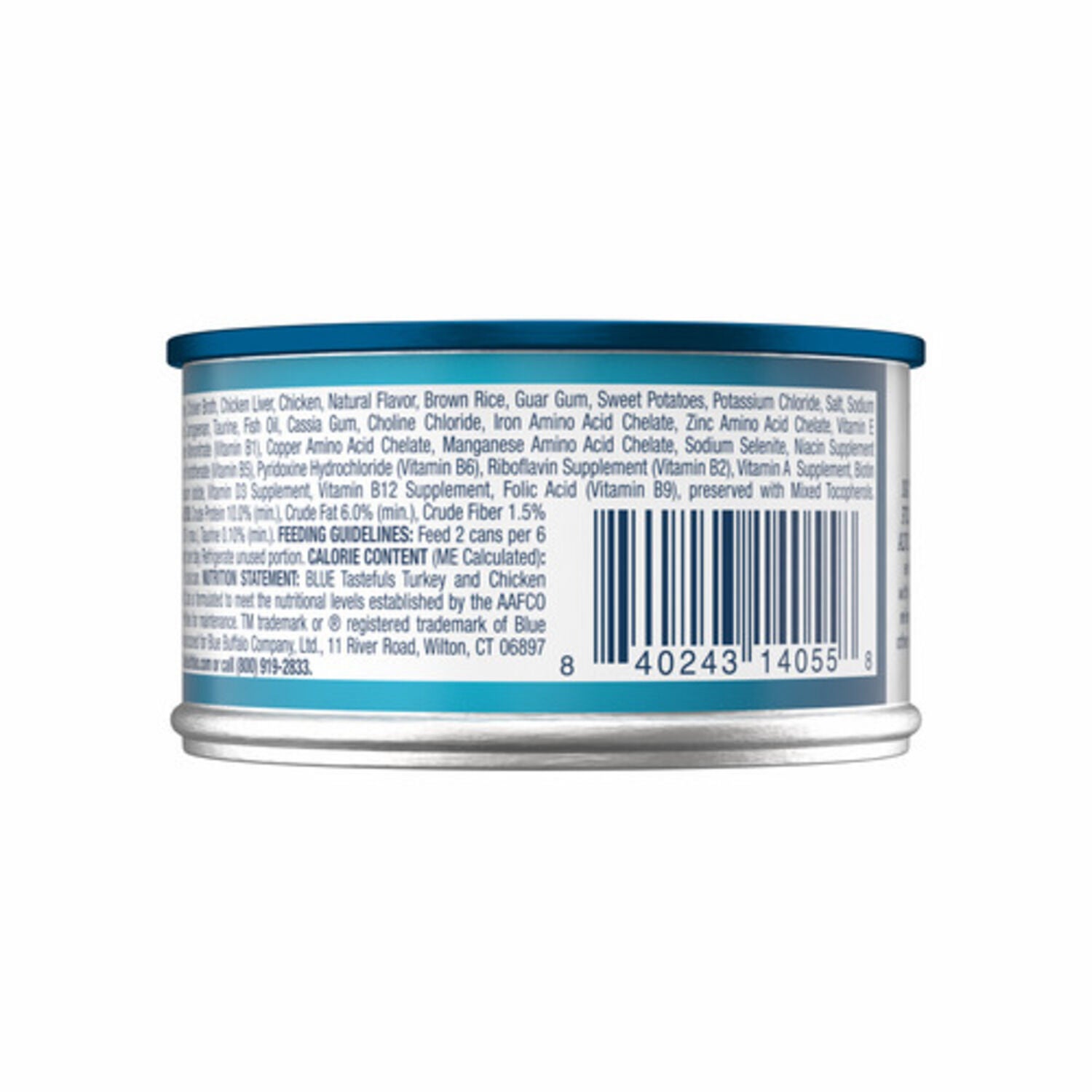 Blue Buffalo Tastefuls Wet Cat Food, Turkey & Chicken Entree Pate, 3-Oz Can