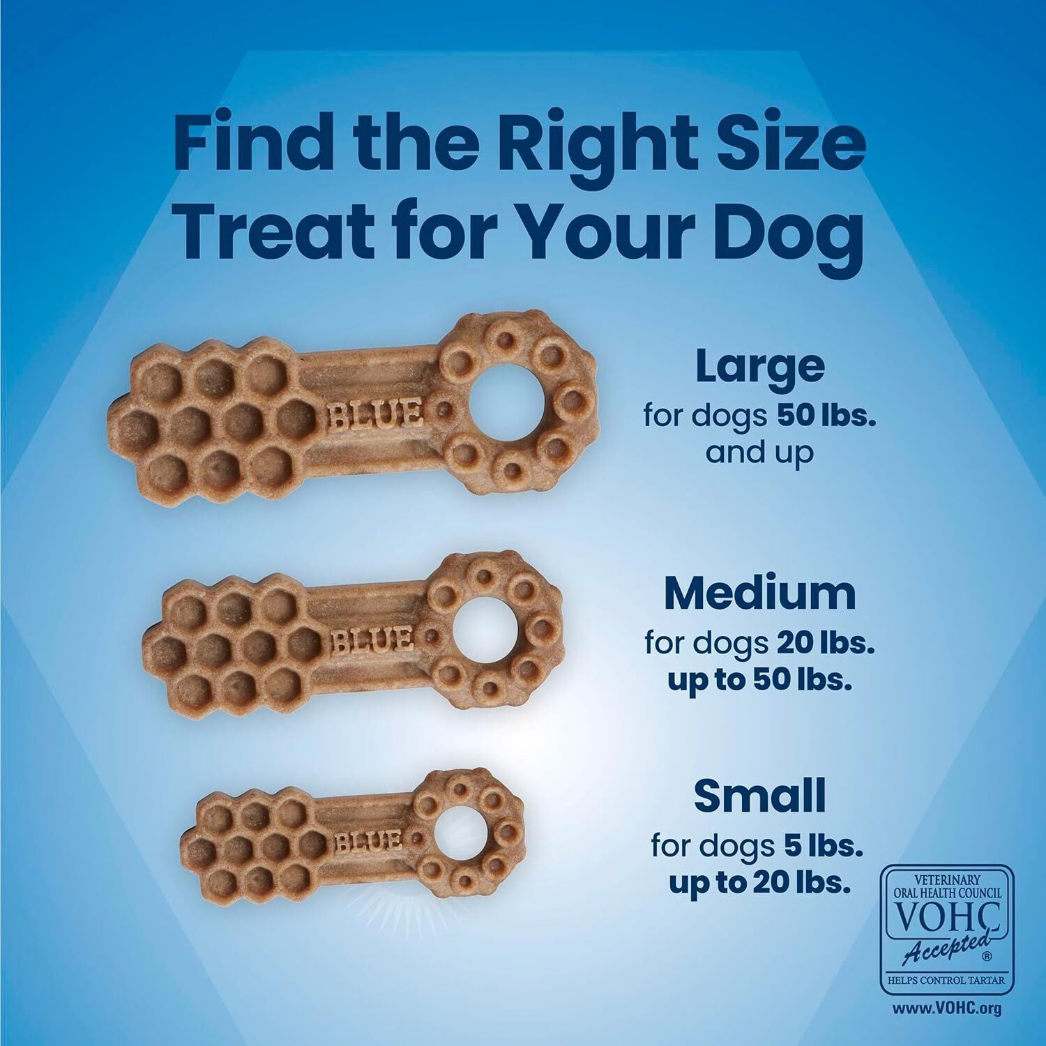 Blue Buffalo 3-In-1 Large Dog Dental Chews With Chicken & Spearmint Flavor, 7-Ct