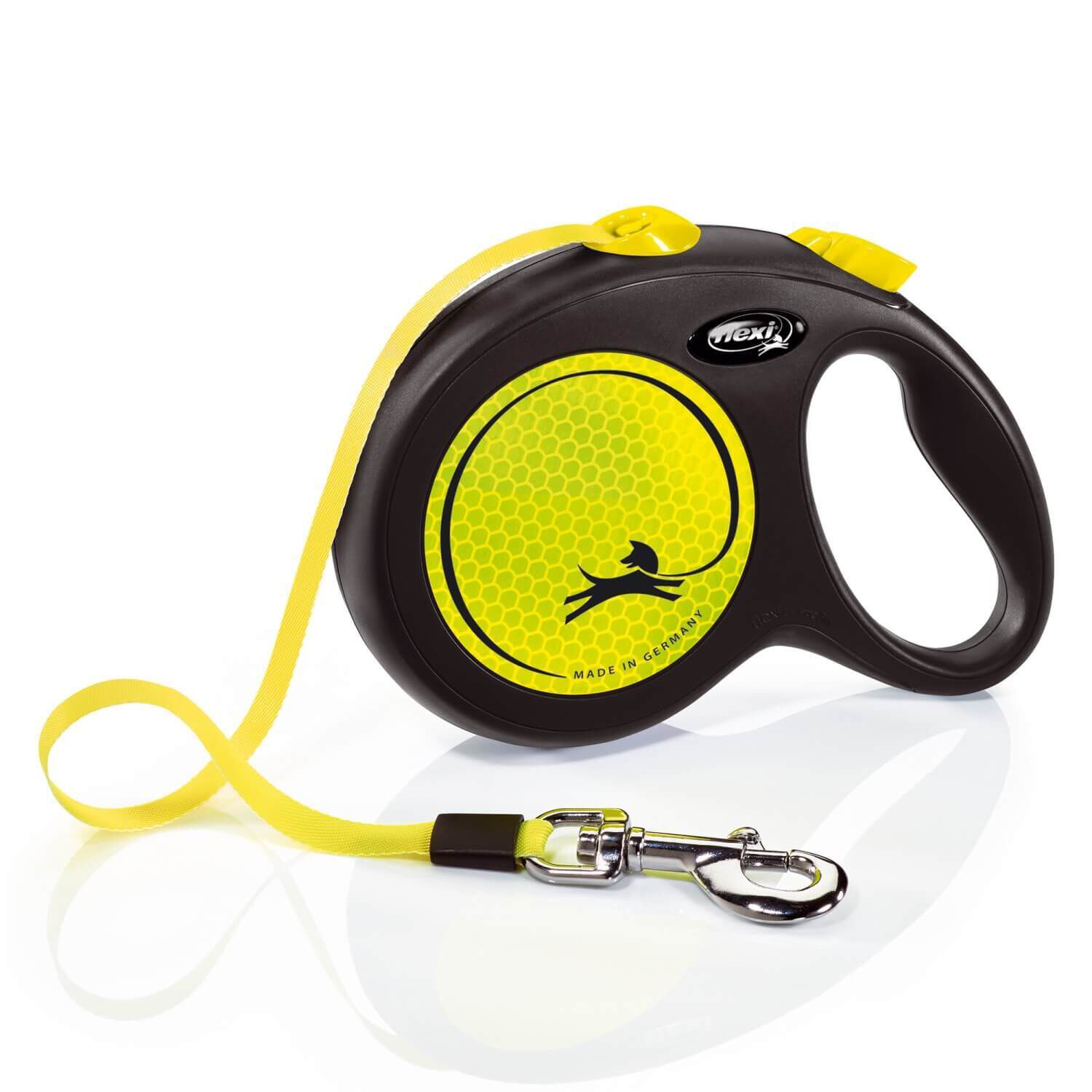 Flexi New Neon Reflective Retractable Tape Dog Leash, 16 Ft