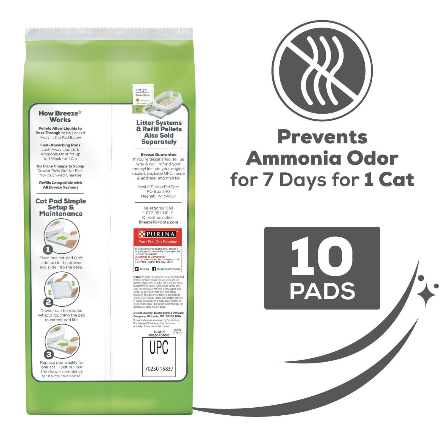 Tidy Cats Breeze Cat Pads Refill Pack, 10 Pads