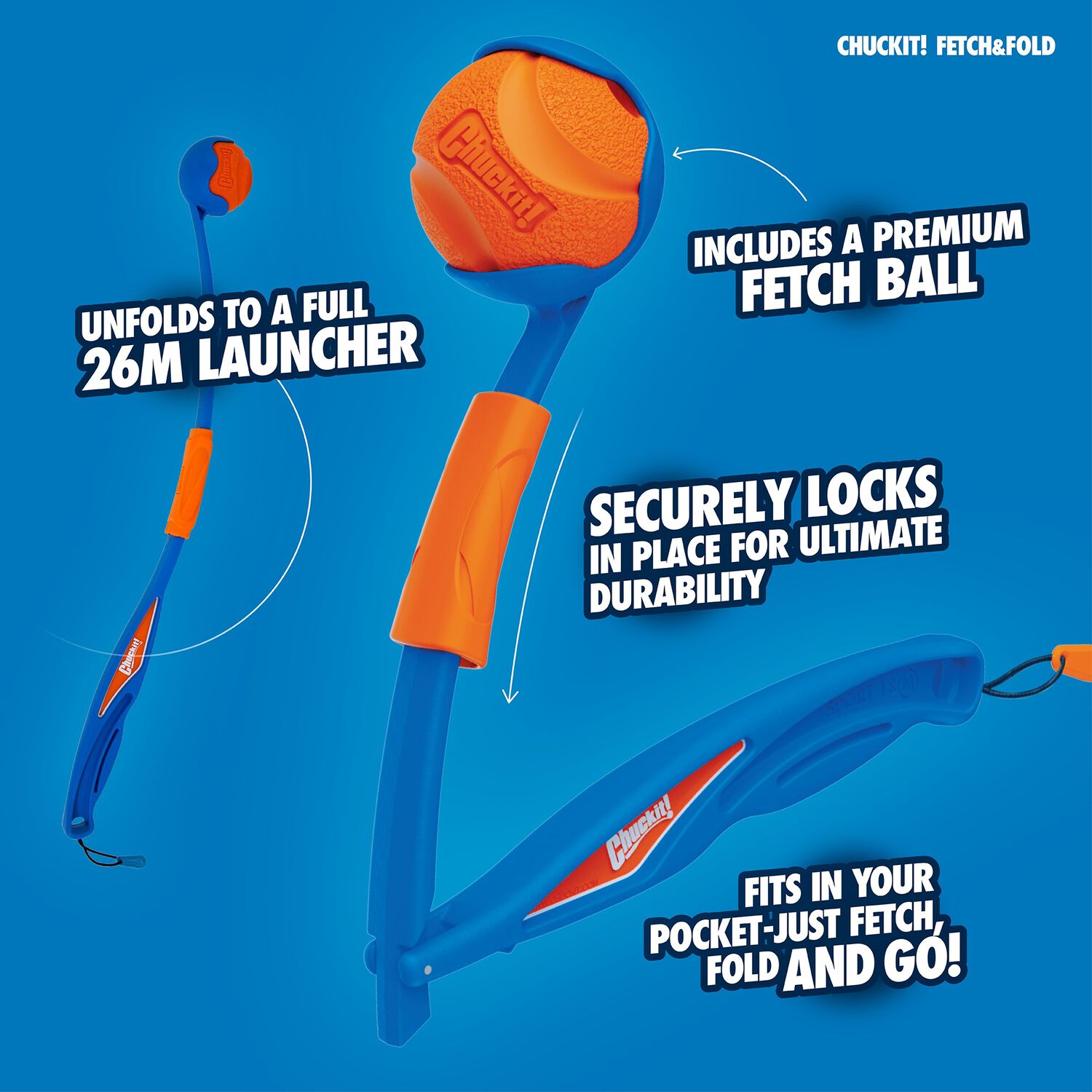 Chuckit! Fetch & Fold Ball Launcher Dog Toy