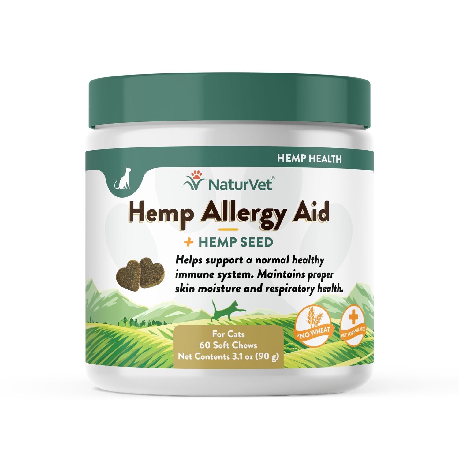 Naturvet Hemp Allergy Supplement Cat Soft Chews, 60 Count